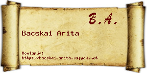 Bacskai Arita névjegykártya